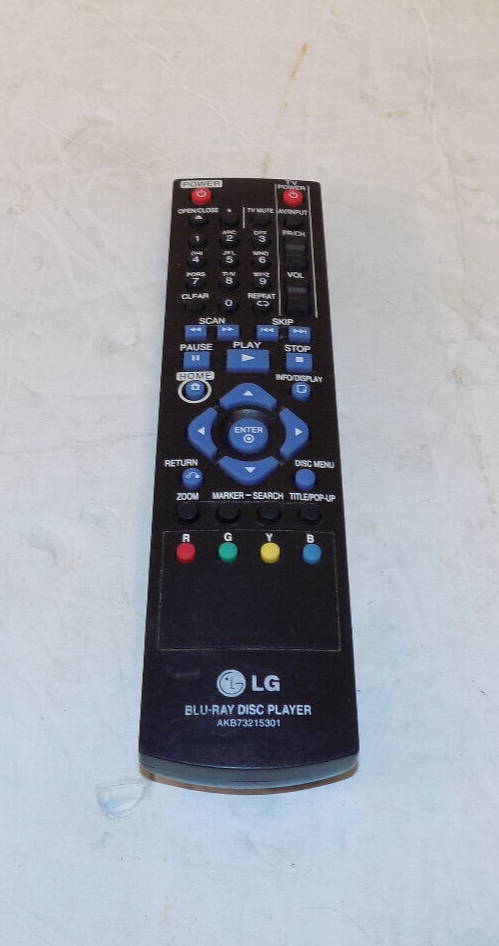 Genuine LG Remote Control For Blu-Ray Disc Player AKB73215301