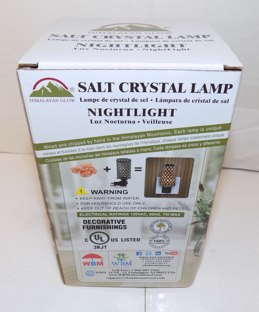 Himalayan Glow Salt Lamp Crystal Pink Salt Nightlight Plug In Air Purifier