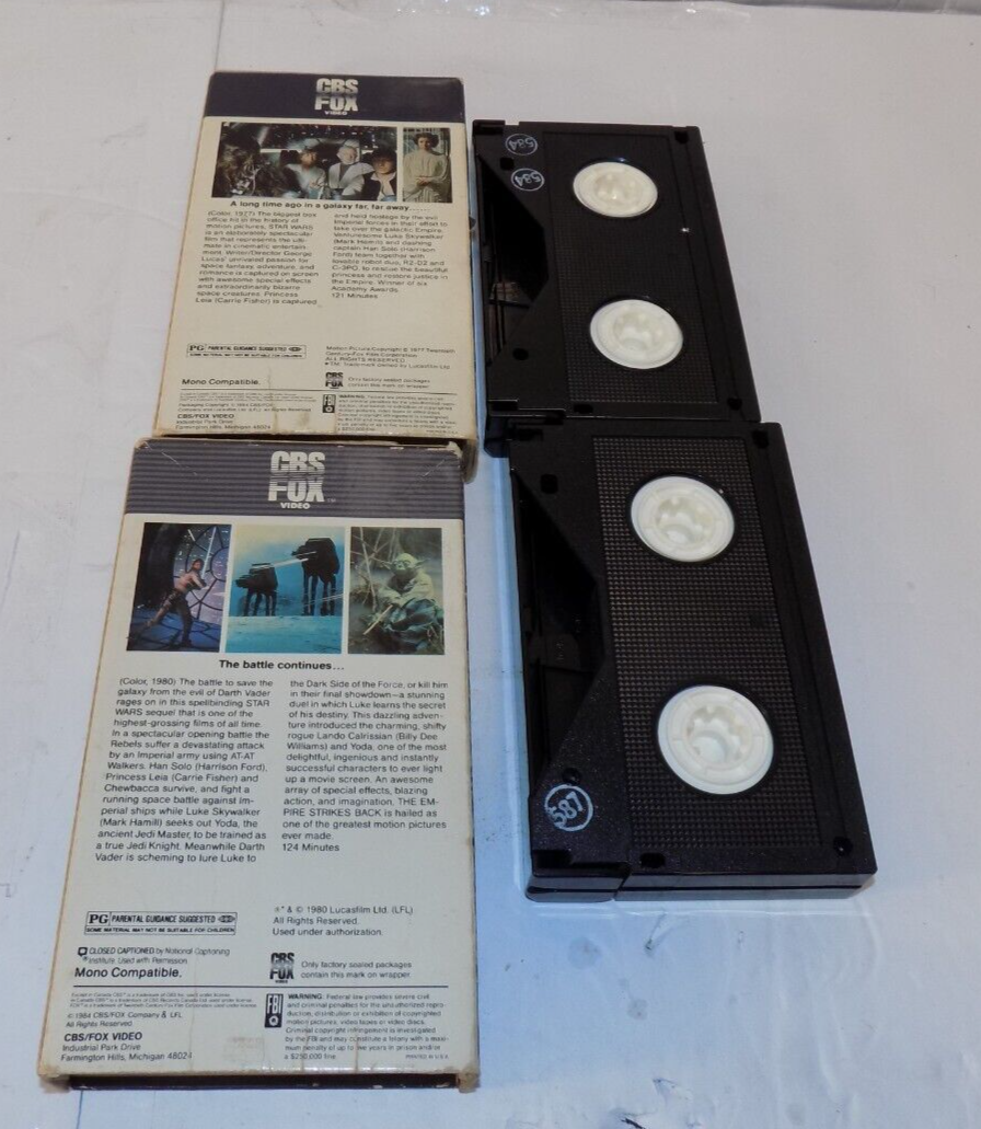 CBS Fox Video 1977 Star Wars 1980 The Empire Strikes Back Beta Betamax Movies