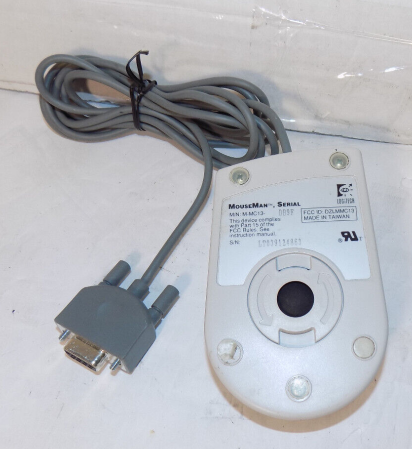 Logitech M-MC13-DB9F 3-Button Mouseman Rollerball Mouse Serial Mouse