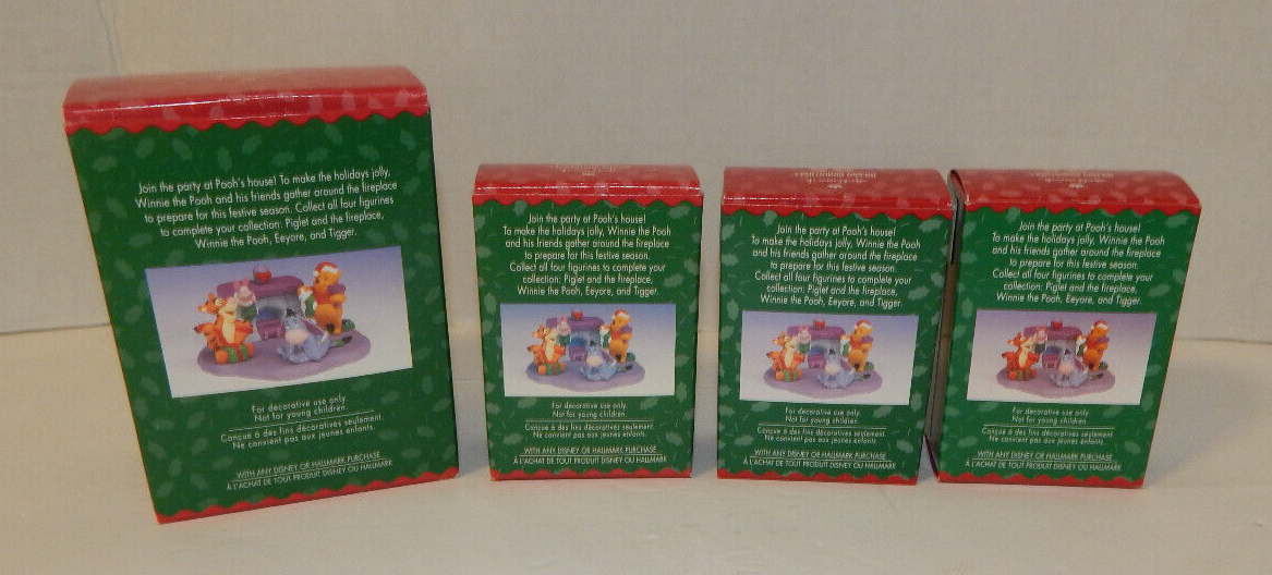 Hallmark 1999 Christmas at Pooh's House Merry Miniatures Complete Set