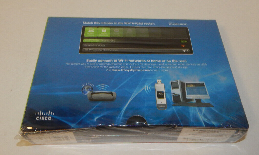 Cisco Linksys WUSB54GSC Wireless-G USB Network Adapter with SpeedBooster