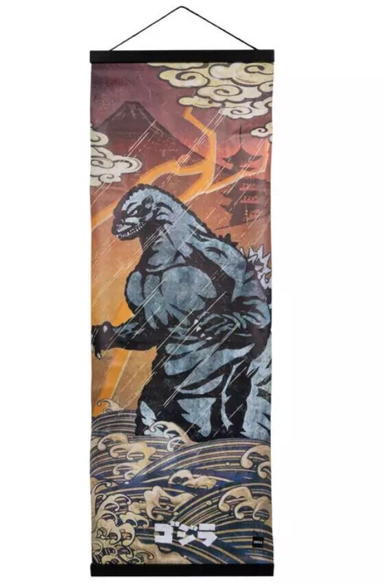 Godzilla King Of The Monsters Canvas Scroll Wall Hanging 35" x 12" New