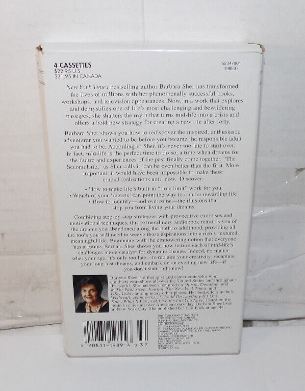 Barbara Sher It's Only Too Late If You Don't Start Now Audiobook Cassettes 1998