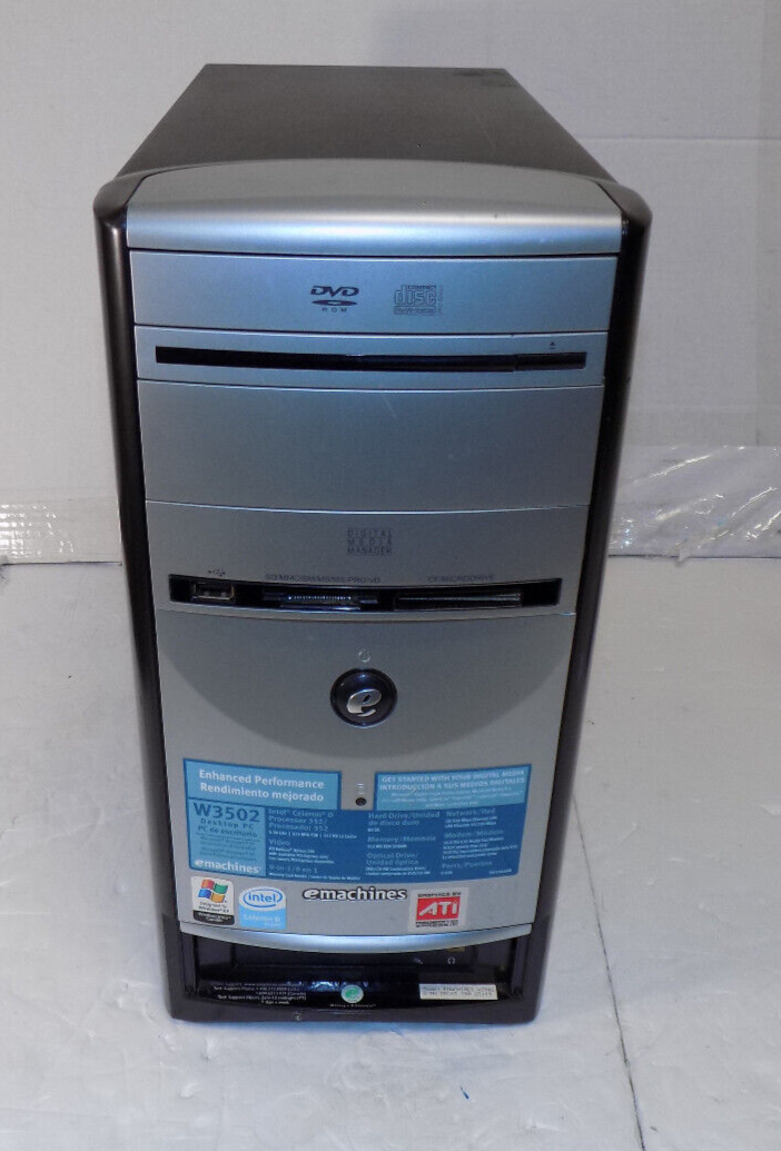 eMachines W3502 Intel Celeron D 352 2GB Ram No Hard Drive