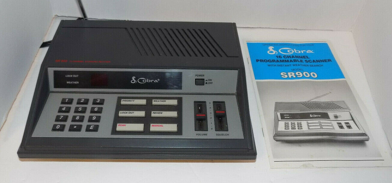 Cobra SR900 16 Channel Programmable Scanner Untested No AC Adapter