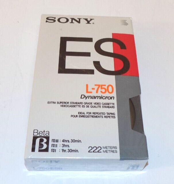 Sony Dynamicron ES Beta L-750 Tape Blank Betamax Cassette Sealed