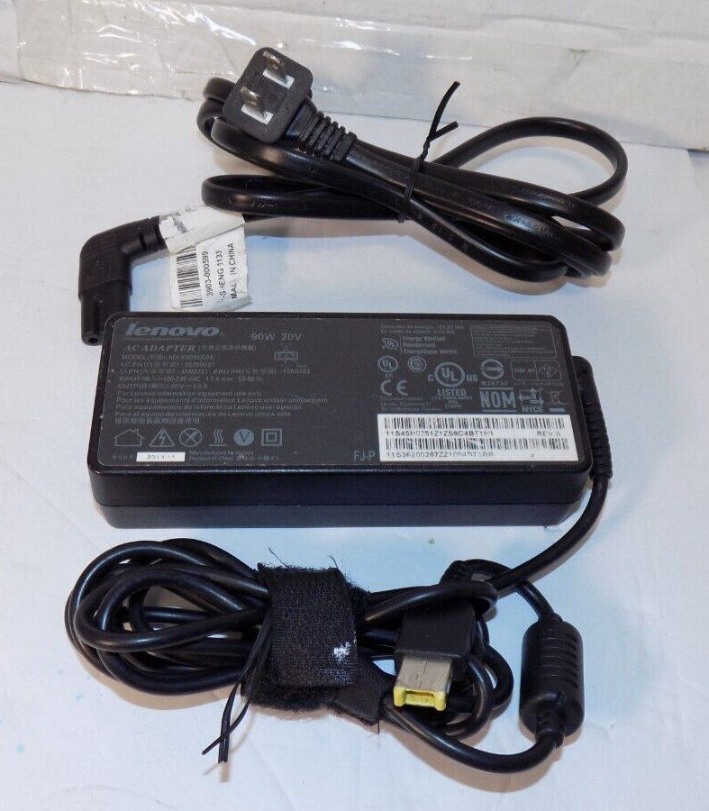 Lenovo ADLX90NCC2A 90W 20V 4.5A ThinkPad Laptop Charger AC Adapter