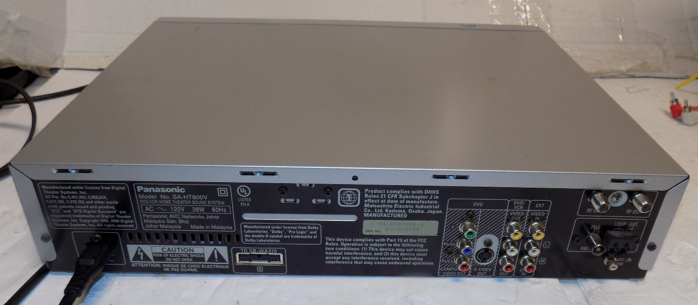 Panasonic SA-HT800V DVD VCR Combo Player with Remote and Cables