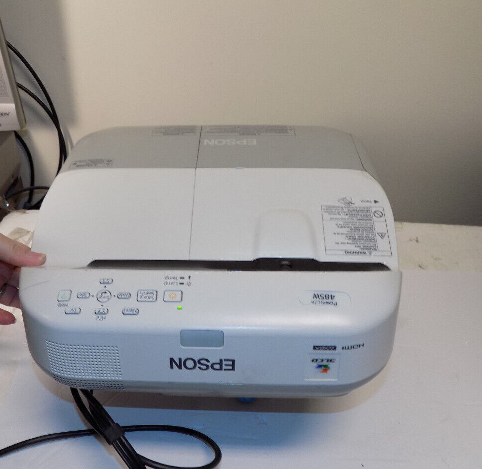 Epson PowerLite 485W 3LCD WXGA 3100Lm Short Throw HDMI Projector 474 Lamp Hours