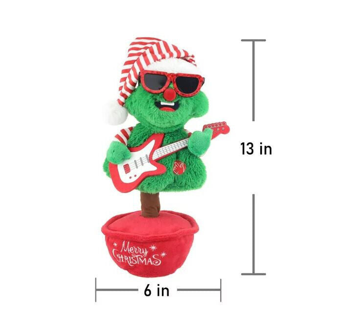 Holiday Time 13 inch Animated Rockin Around Christmas Tree With Guitar Plush