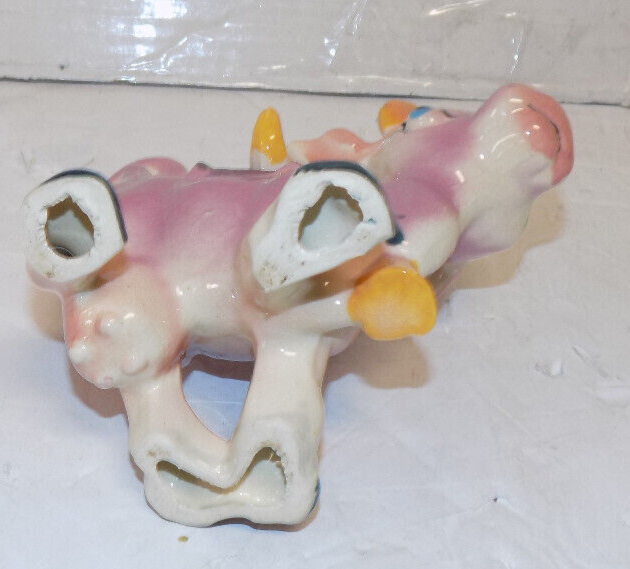 Vintage Thames Japan Ceramic Pink Milk Cow Blue Eyes 4.75 Inches Tall
