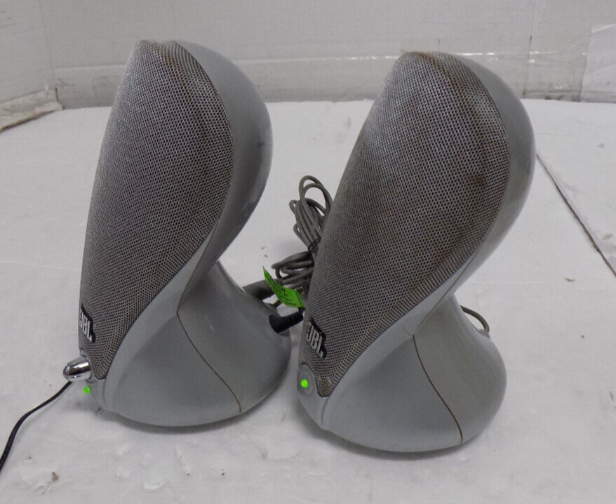 JBL Duet Harman Multimedia Silver Computer Speaker Set With Power Adapter