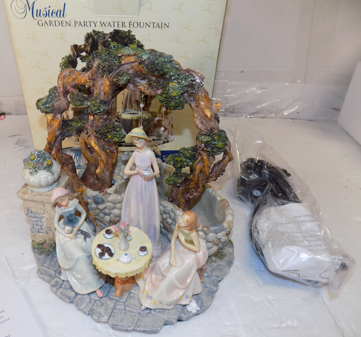 Classic Treasures Musical Garden Party Water Fountain Swan Lake