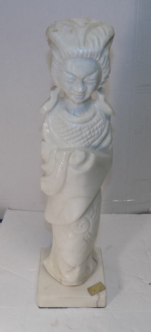 Alabastros Cast Marble Asian Goddess Of The Sun Statue Sculpture 17.5 Inches
