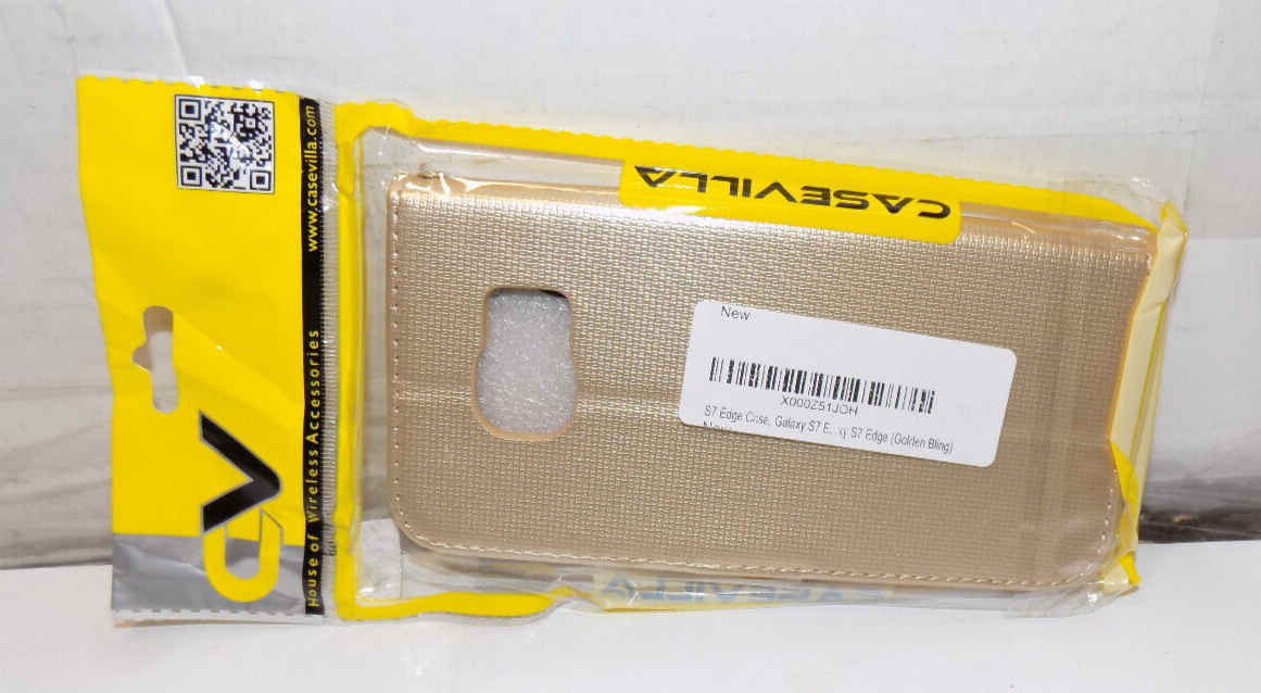 Cell Phone Case Cover For Samsung Galaxy S7 EDGE Golden Bling New