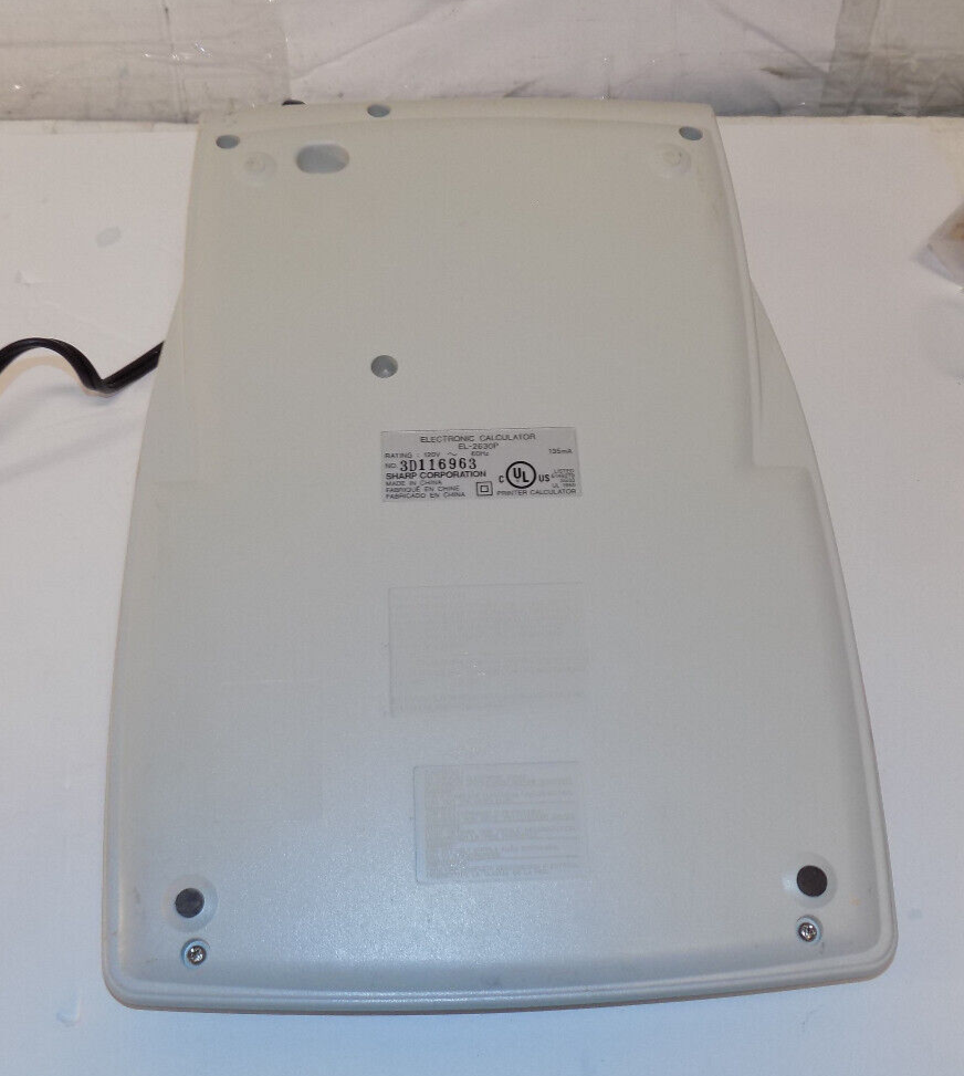 Sharp EL-2630P 12 Digit Electronic 2 Color Ribbon Printer Adding Machine