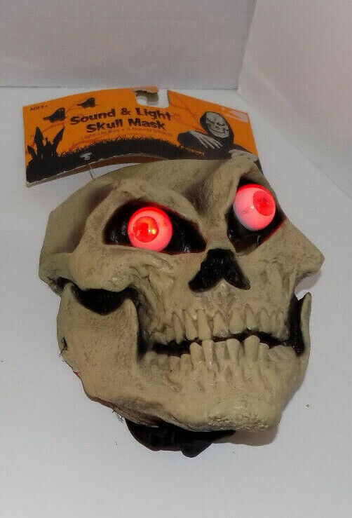 Latex Halloween Sound & Light Skull Mask New