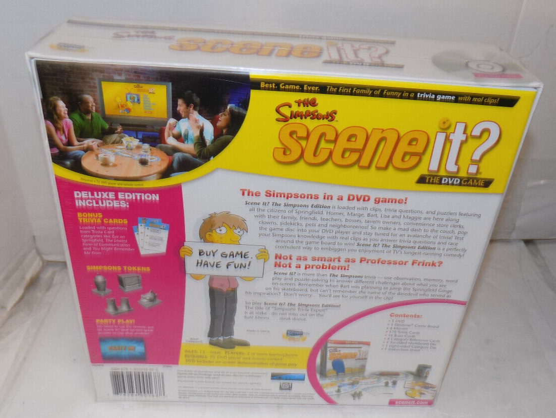 New The Simpsons Scene It? Deluxe Edition Dvd Trivia Game Sealed