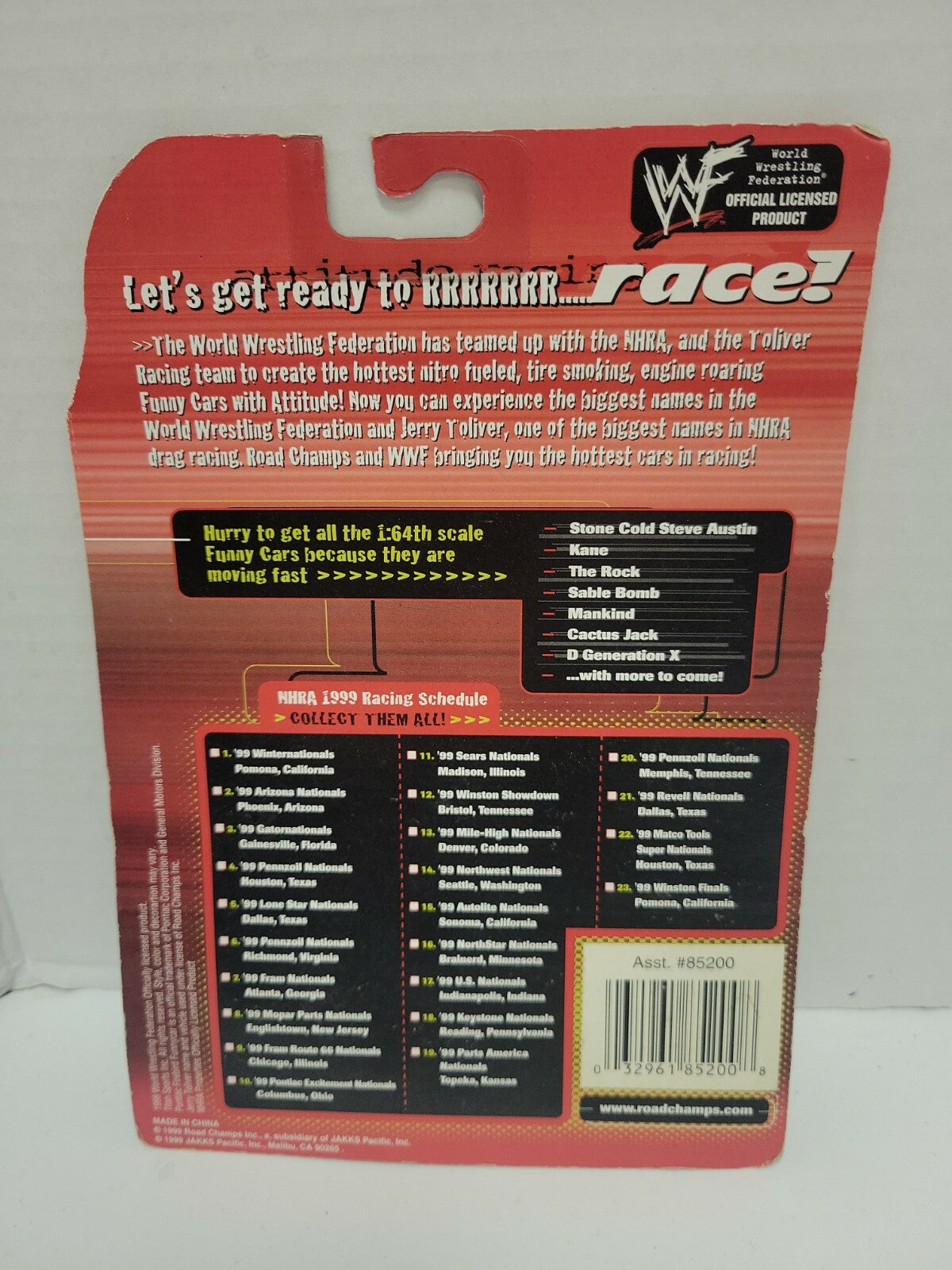 Undertaker WWE WWF Road Champs Attitude Racing 1/64 Die Cast Car New In Package