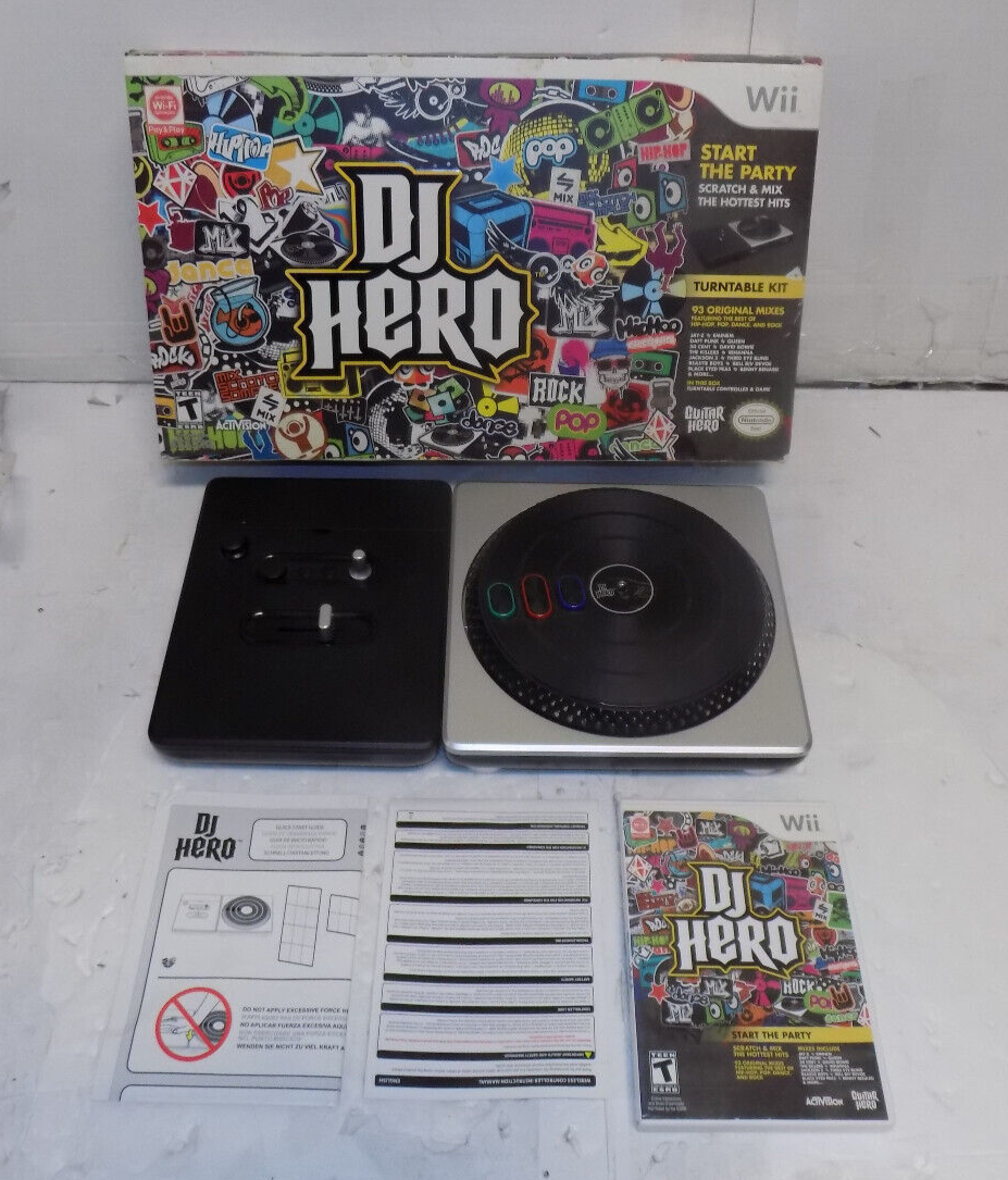 Nintendo Wii DJ Hero Wireless Turntable Controller & Game