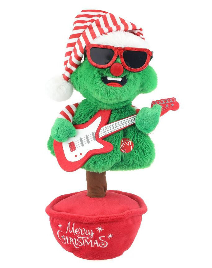 Holiday Time 13 inch Animated Rockin Around Christmas Tree With Guitar Plush