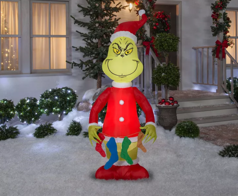 Gemmy 6.5ft LED Light Up Inflatable Christmas Grinch New