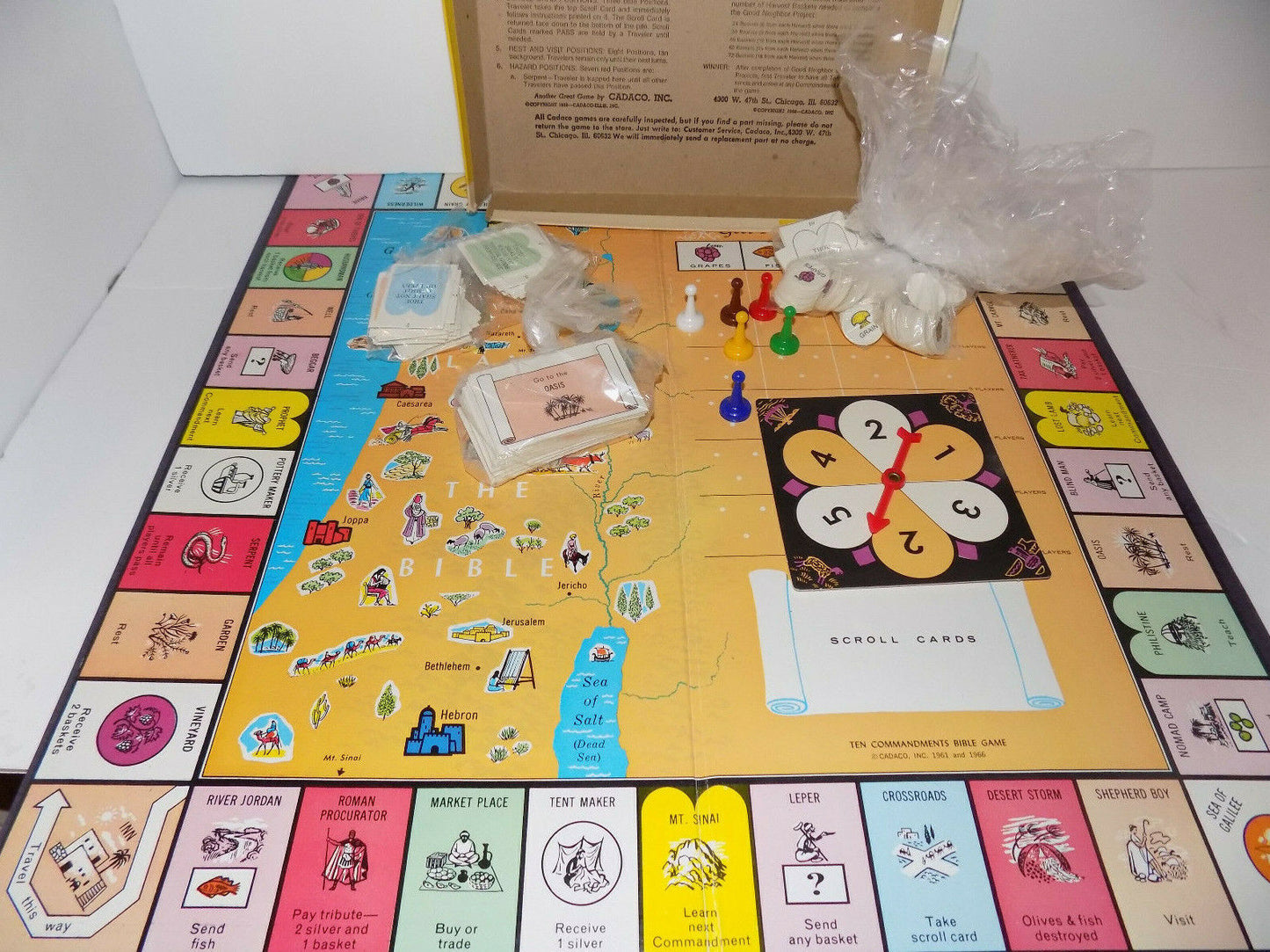 1960 Ten Commandments Bible Game by Cadaco Complete