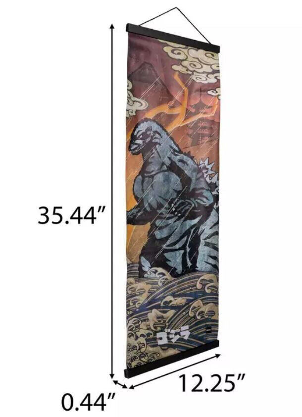 Godzilla King Of The Monsters Canvas Scroll Wall Hanging 35" x 12" New