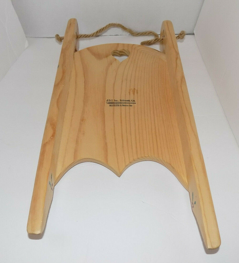 Handmade Wooden Christmas Decoration Sled Shaped With Santa 18"