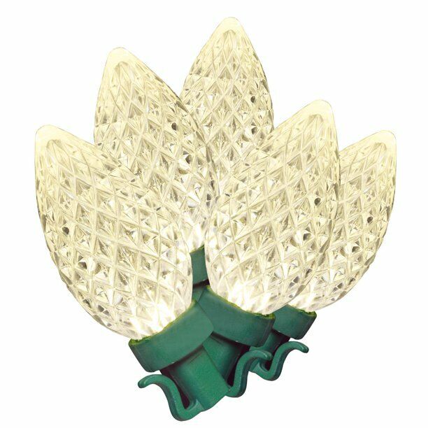 60 LED C9 Warm White Motion Lights Christmas String Lights 35' 16 Settings New