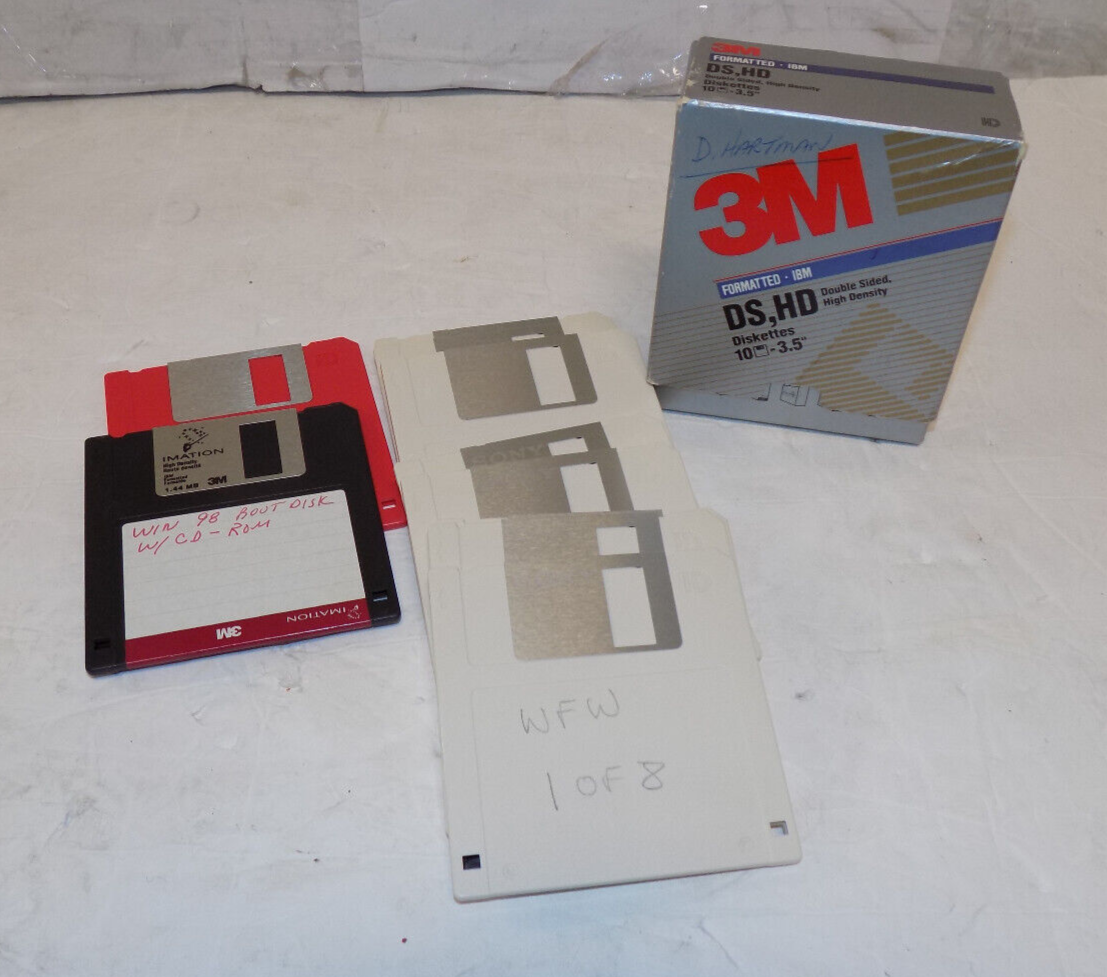 3M High Density 3.5" Diskettes Floppy Disks Lot Of 10