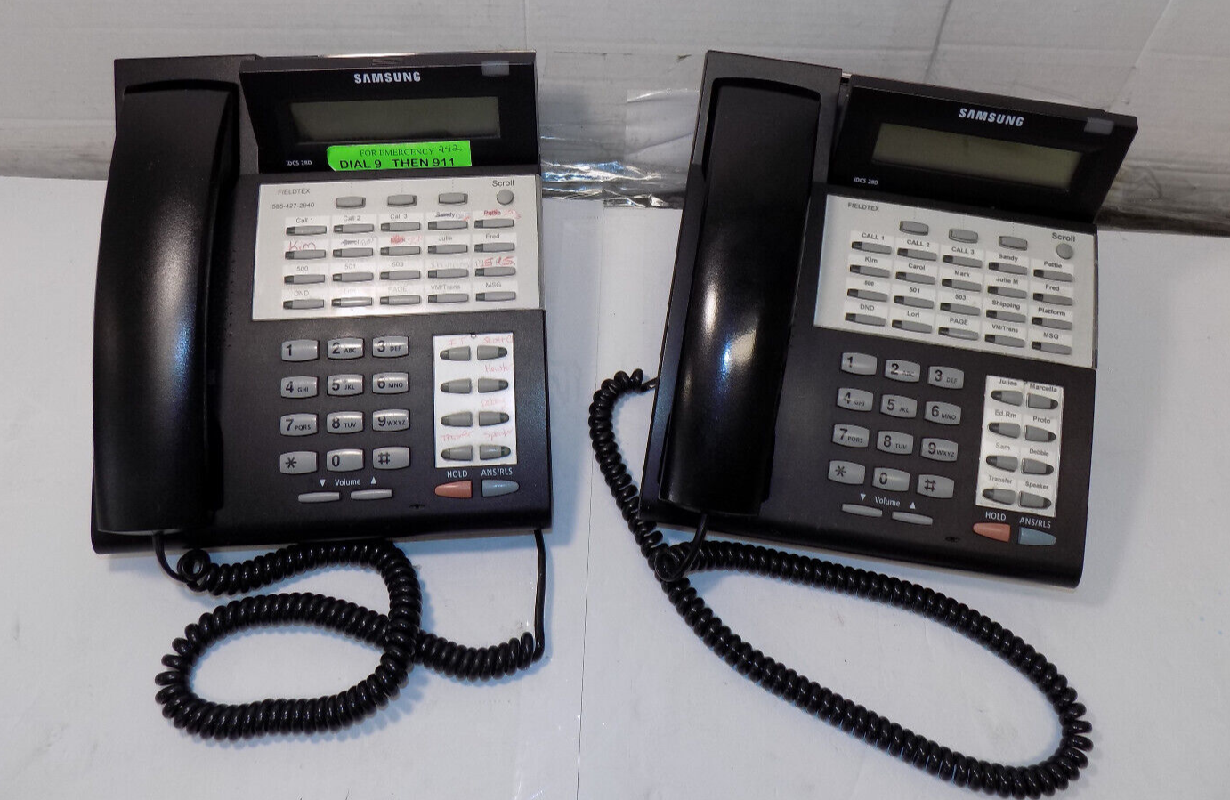 Lot Of 2 Samsung iDCS 28D Multi-line Telephones 28 Button With Base Stand