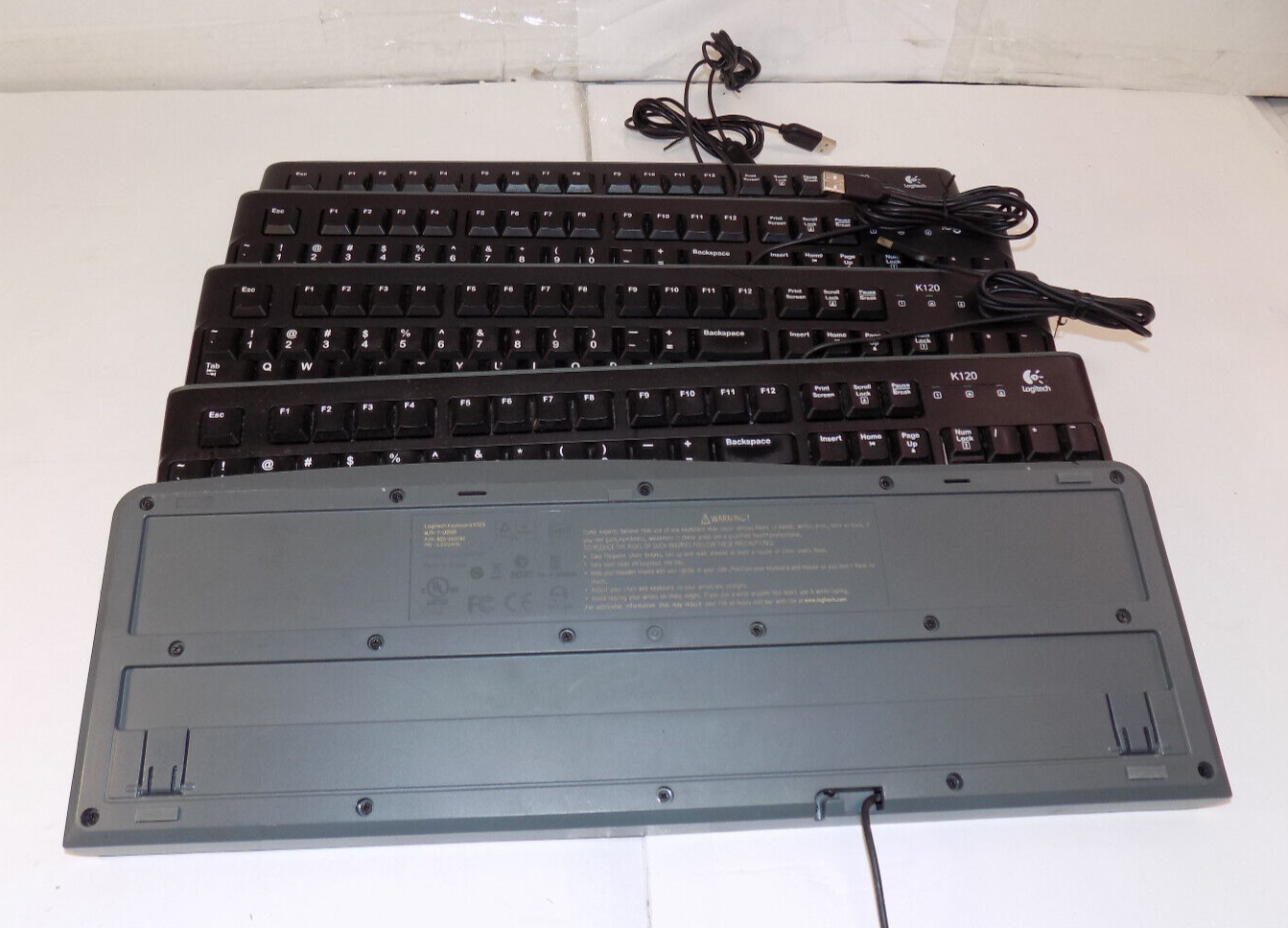 Lot of 5 Logitech K120 USB Keyboards