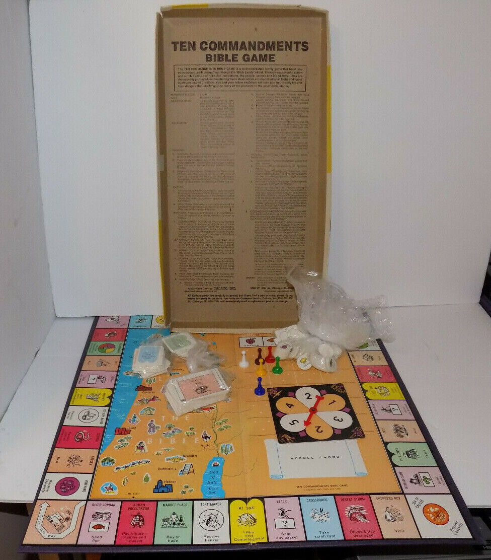 1960 Ten Commandments Bible Game by Cadaco Complete