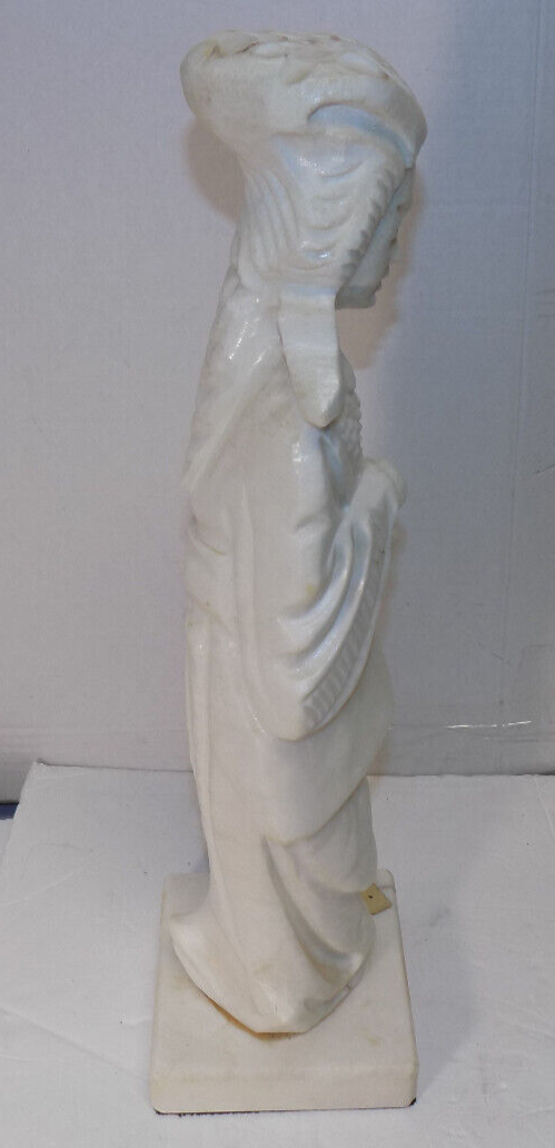 Alabastros Cast Marble Asian Goddess Of The Sun Statue Sculpture 17.5 Inches