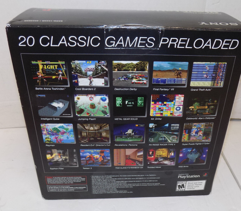 New Sony PlayStation Classic Console SCPH-1000R / 3003868 20 preloaded Games