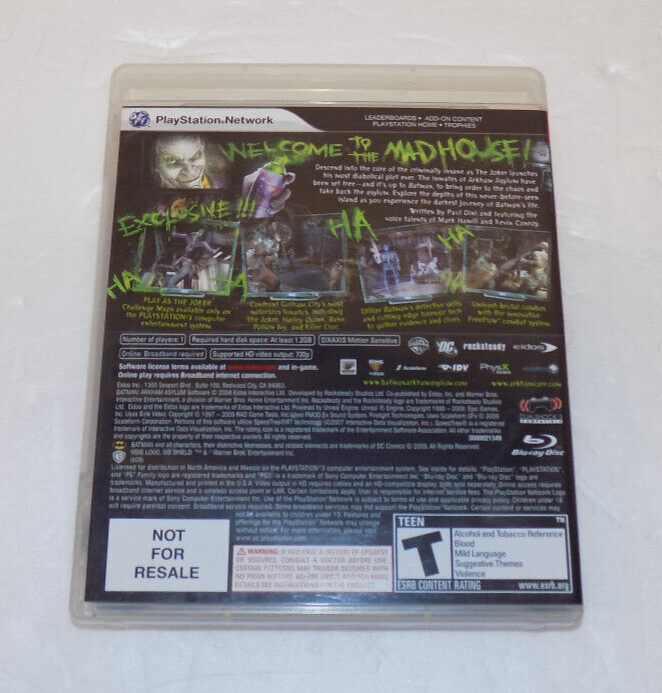 Playstation 3 PS3 Batman Arkham Asylum Complete