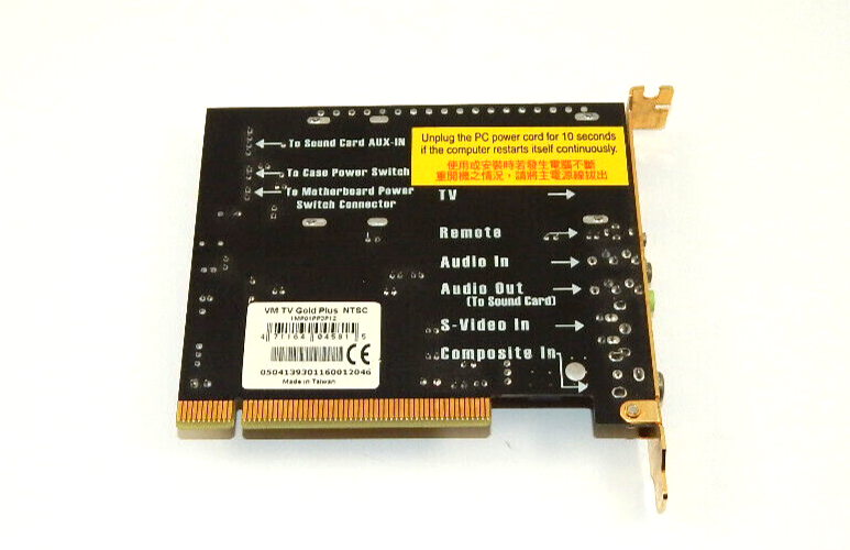 Video Mate 1MP01PP3P12 TV Gold NTSC Tuner Card For PC