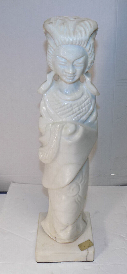 Alabastros Cast Marble Asian Goddess Of The Sun Statue Sculpture 17.5 Inches