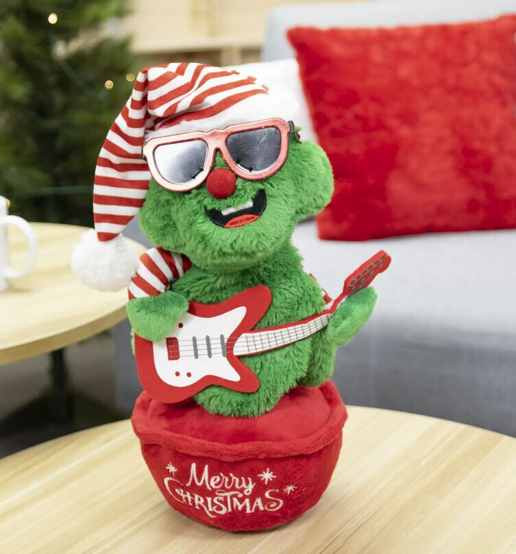 Holiday Time 13 inch Animated Rockin Around Christmas Tree With Guitar Plush