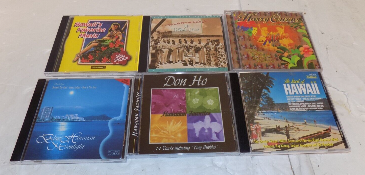 Lot Of 6 Hawaiian Music CDs Don Ho Hawaii's Favorite Harry Owens Heart of Hawaii