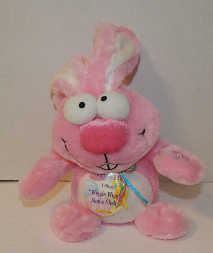 DanDee Animated Plush Easter Bunny Wiggles And Sings "Wiggle Wiggle Shake Shake"