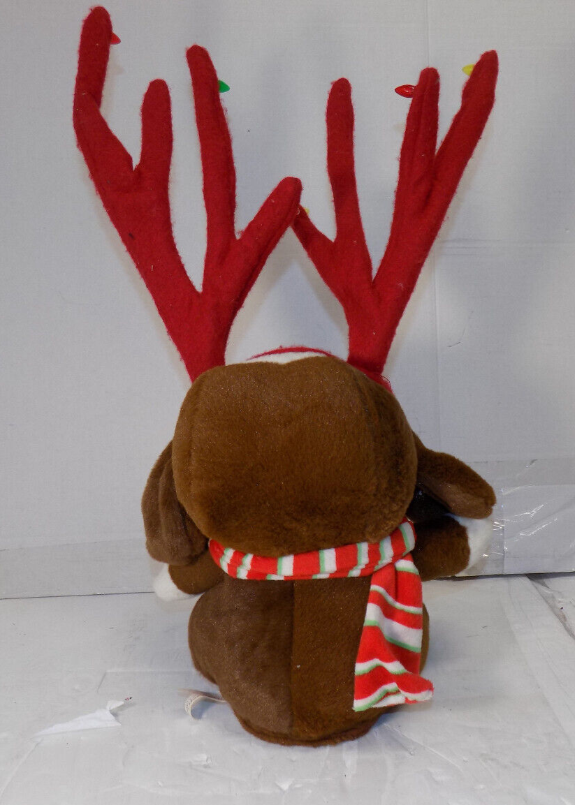 DanDee Sad Sam & Honey Animated Singing Christmas Santa Dog Plush 19 Inch