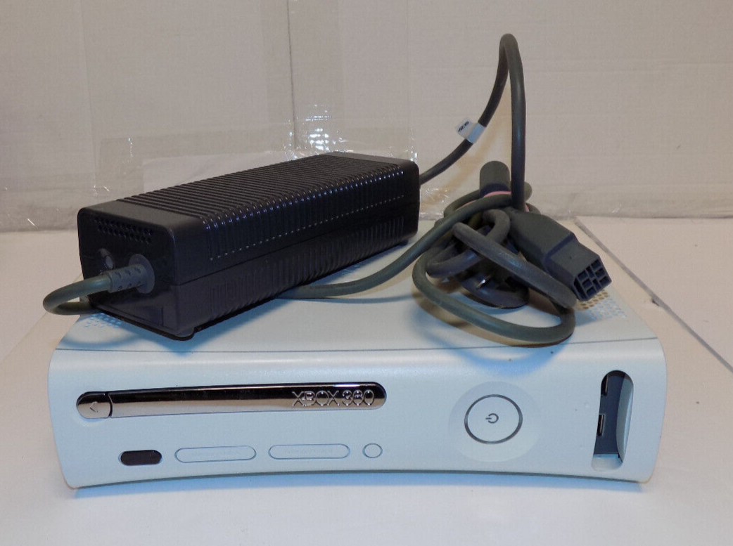 Microsoft Xbox 360 White RED RING Console and Power Adapter