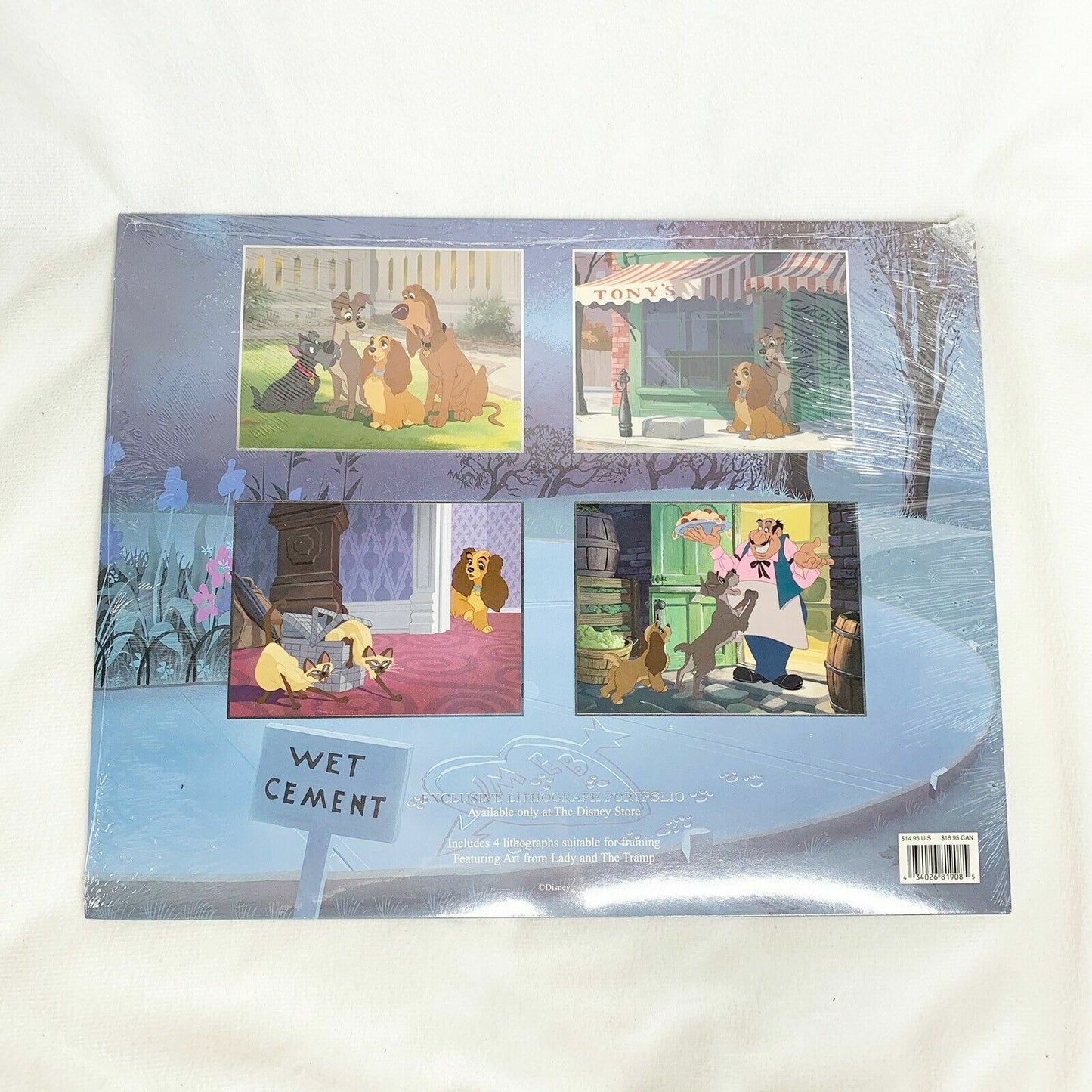 New Disney Lady and the Tramp Exclusive Lithograph Portfolio Set of 4 11x14 New