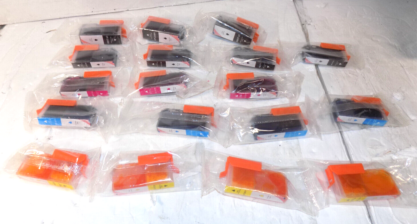 Lot Of 18 Ink PIXMA MP560 CC-220BK CC-221BK CC-221Y CC-221M CC-221C Sealed