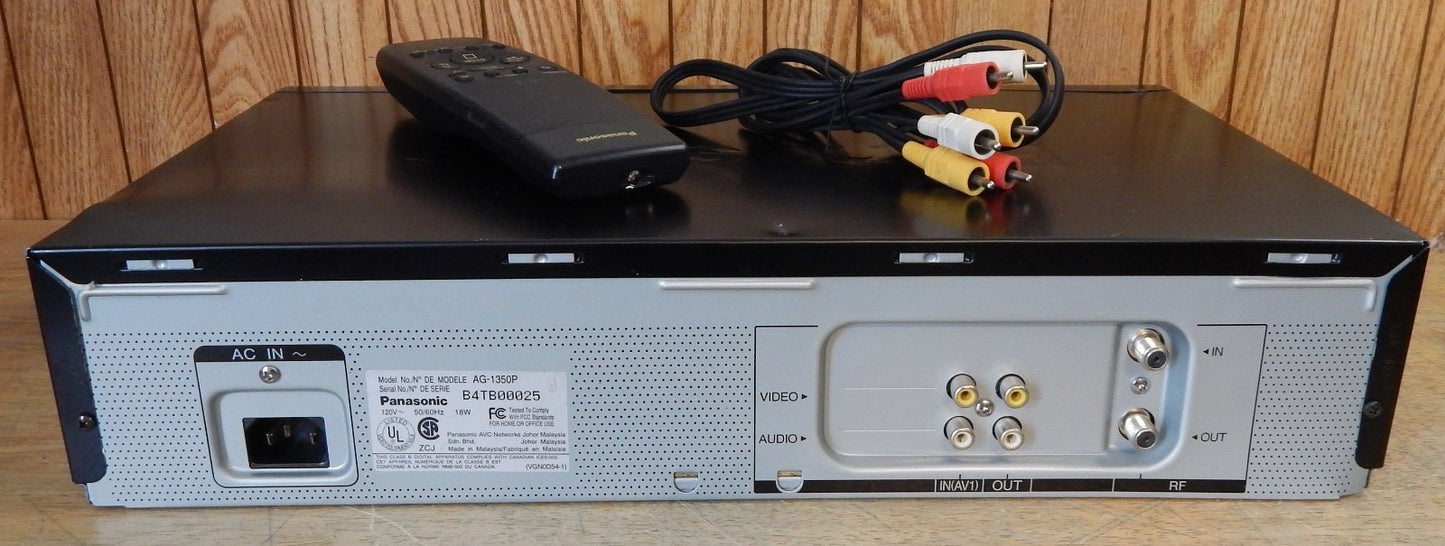 Panasonic AG-1350 Pro Line 4 Head Mono VHS VCR w/ Remote, Cables & Hdmi Adapter