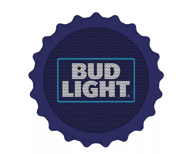 Bud Light Bluetooth Bottle Cap Speaker with Color Changing Lights Crown New