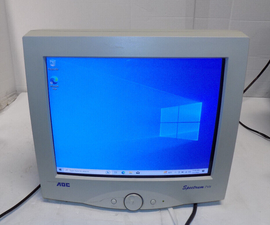 AOS Spectrum 7VLR 16 inch CRT Computer Monitor Tested No Stand